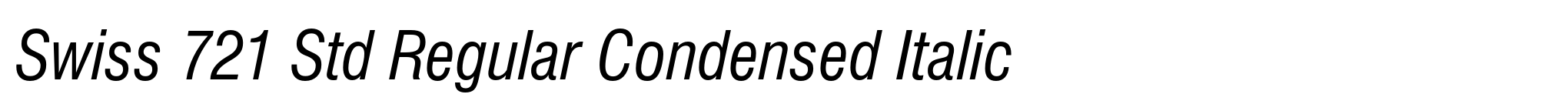 Swiss 721 Std Regular Condensed Italic image